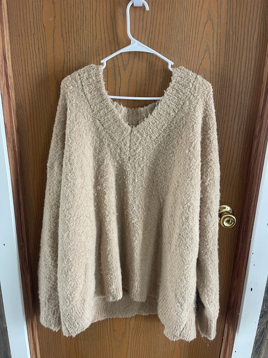 aerie Sweaters - aerie Plush V-Neck Sweater in Beige